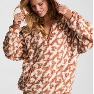 PINK Victoria's Secret Tan and Cream Fleece Hoodie